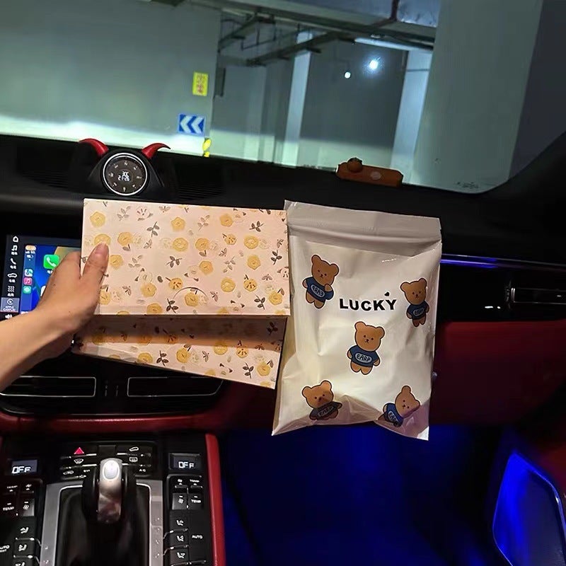 Non-Marking Bear Car Garbage Bag Adhesive Car Trash Can Foldable Car Interior Storage - Image 3